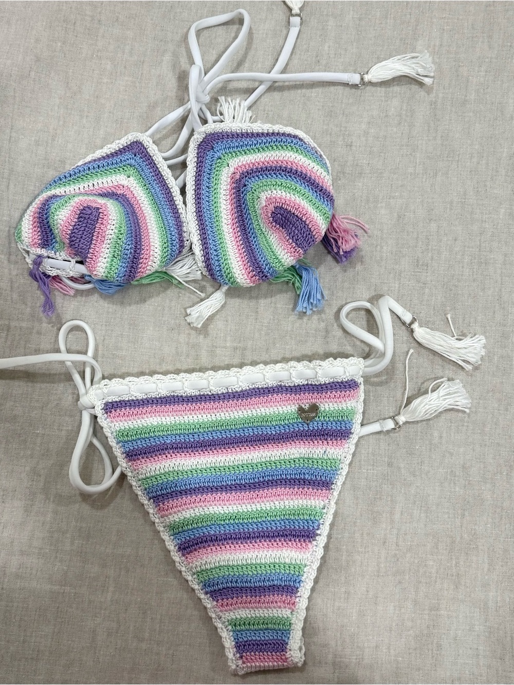 Capittana NWOT Crochet bikini set with tassels. Top Size M and Bottom Size S - Picture 5 of 5